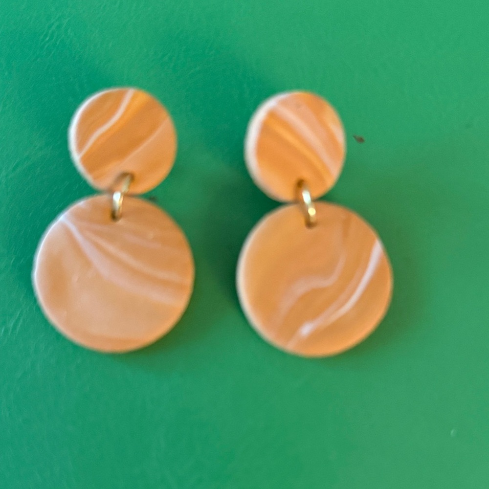 Chic Tan Dangle Earrings